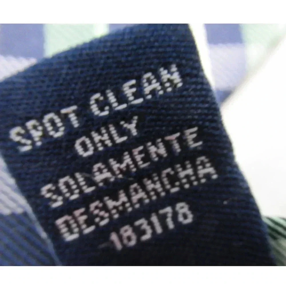 STAFFORD Tailored Cultured Men's Tie Green Blue White Diagonal Plaid Checks